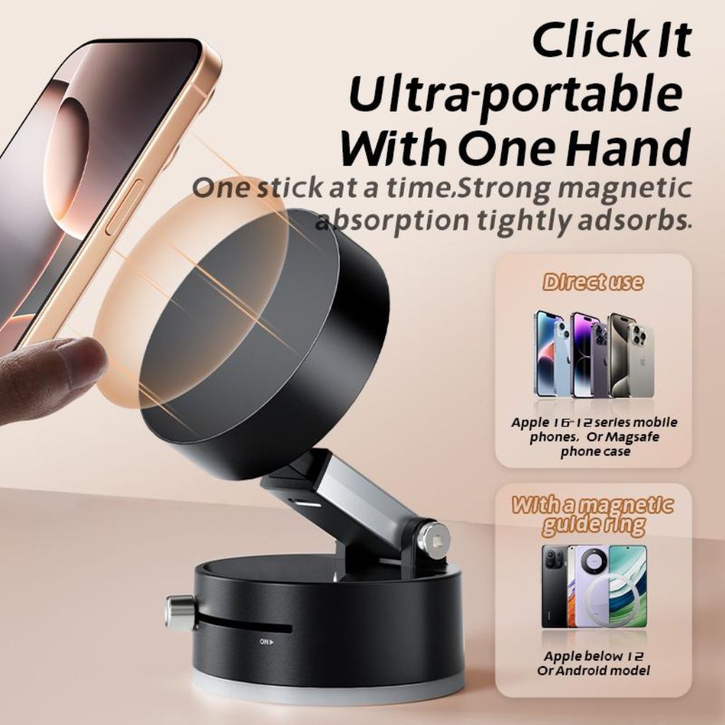 Magnetische Handyhalterung mit Vakuumsaugnapf