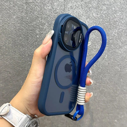 MagSafe iPhone-Hülle mit faltbarem Glaskamerenschutz