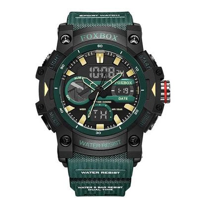 FoxBox: Robuste wasserdichte Chronograph Dual-Display-Uhr stoßfest