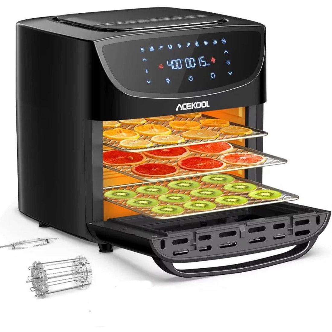 Multi-Function 10-in-1 Heißluftfritteuse Toasterofen - Dampf-Infusionstechnologie für zartes Fleisch &amp; fluffiges Brot | Perfekte Trockenfritteuse für kleine Räume