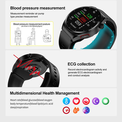 Luftpumpe Smartwatch | Hochpräziser Blutdruck- &amp; Herzfrequenzmonitor