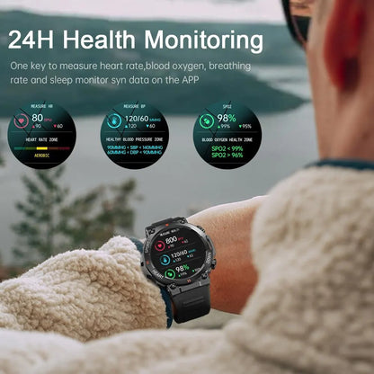 Indestructible Taktische Smartwatch - Strapazierfähige, Langlebige Batterie Titan Uhren Für Männer