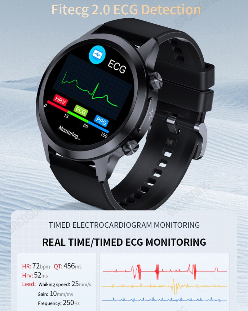 Cardio Safe ECG Smartwatch mit AFib-Erkennung