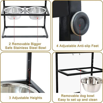 Erhöhter Hundenapf mit 2 Näpfen