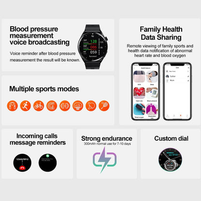 Luftpumpe Smartwatch | Hochpräziser Blutdruck- &amp; Herzfrequenzmonitor