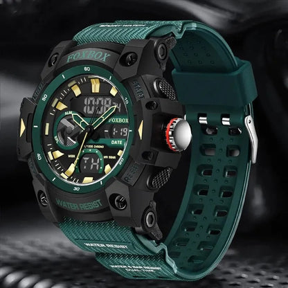 FoxBox: Robuste wasserdichte Chronograph Dual-Display-Uhr stoßfest