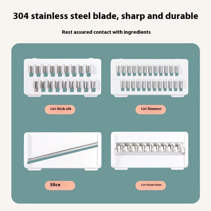 Multifunktionaler Gemüseschneider mit 6 Klingen