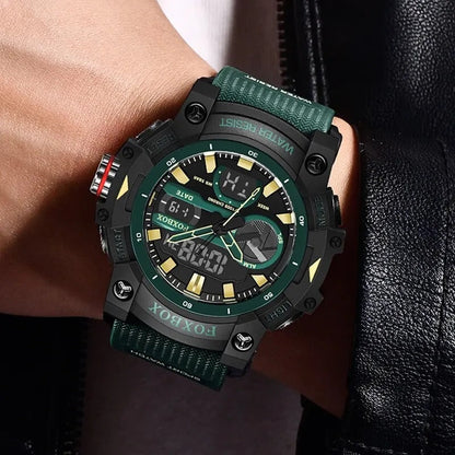 FoxBox: Robuste wasserdichte Chronograph Dual-Display-Uhr stoßfest