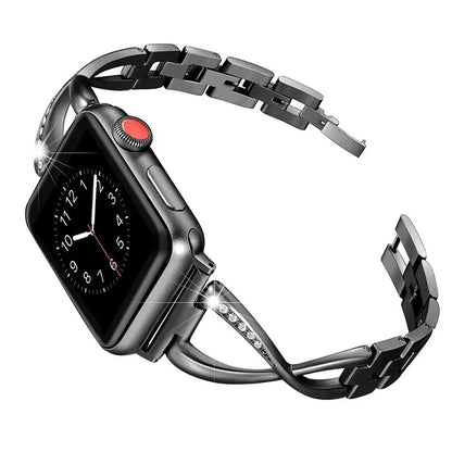 LuxeTwist Diamond Edelstahlband für Apple Watch Series 10 9 Ultra 1 2 – Damen Elegante Armbanduhr