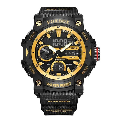 FoxBox: Robuste wasserdichte Chronograph Dual-Display-Uhr stoßfest