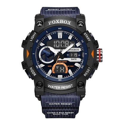 FoxBox: Robuste wasserdichte Chronograph Dual-Display-Uhr stoßfest