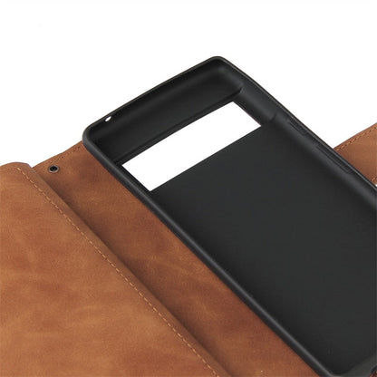 Matte Flip Leder Brieftasche Handyhülle mit Reißverschluss für Google Pixel