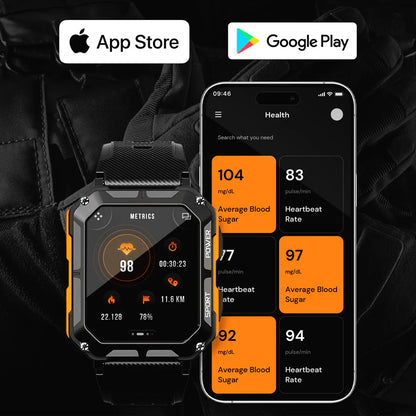Militär-Smartwatch mit Herzfrequenzmesser