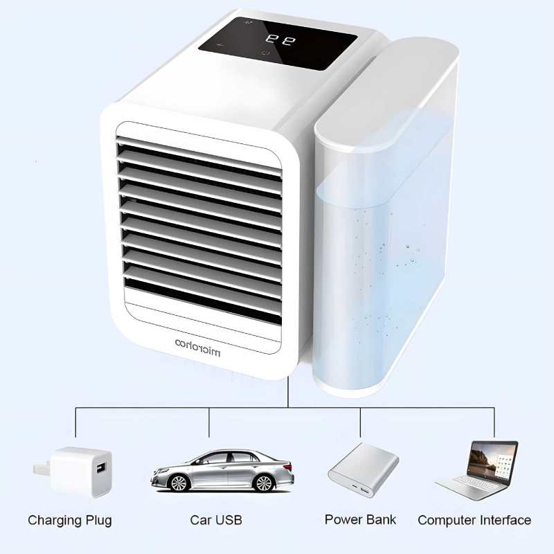 MicroCool Mini Klimaanlage Tragbarer Verdunstungskühler mit 1000ml Wassertank