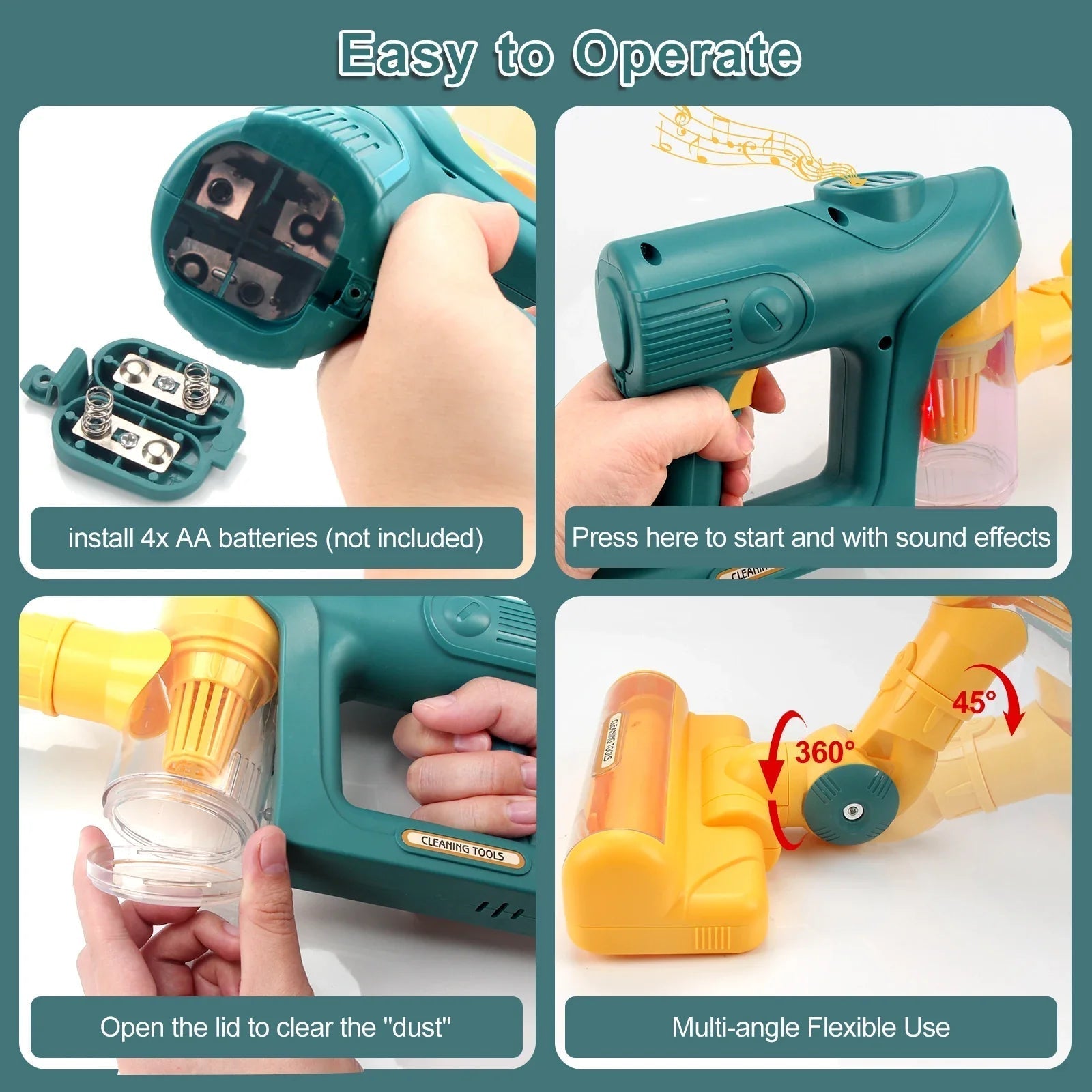 Mini-Staubsauger für Kinder - Interaktives Lernspielzeug