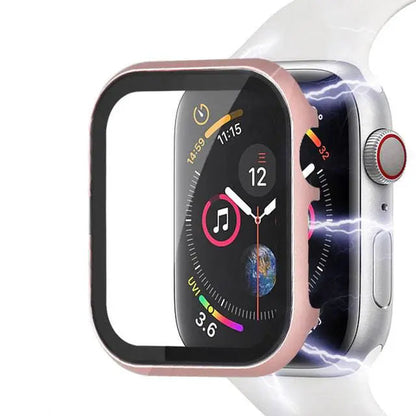 Spartanisches Edelstahlgehäuse für die Apple Watch SE Series 6, verstärkter Displayschutz aus gehärtetem Glas