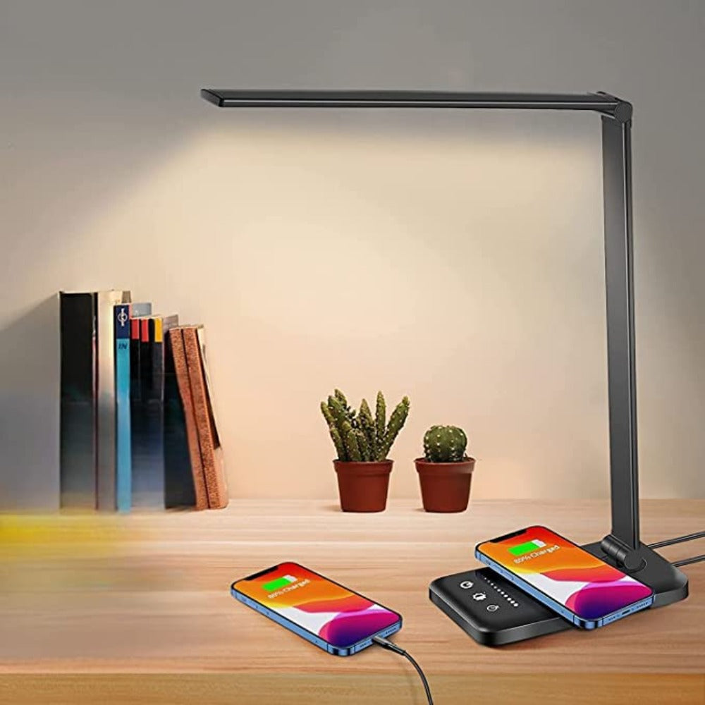 Moderne LED-Schreibtischlampe - USB-Ladeanschluss | BrightEase