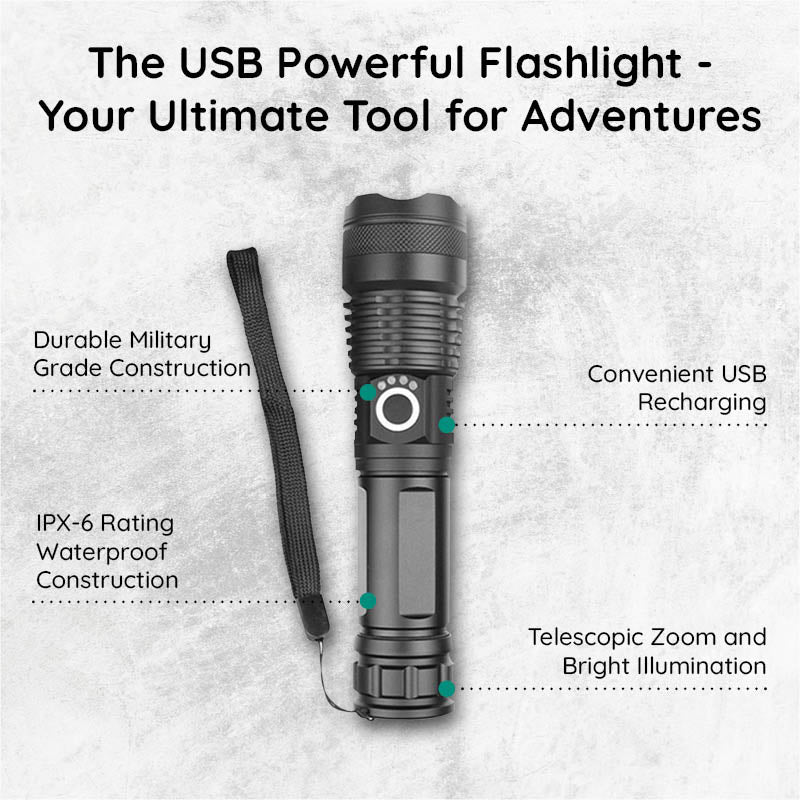 USB leistungsstarker Taschenlampe