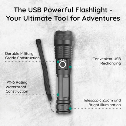 USB leistungsstarker Taschenlampe