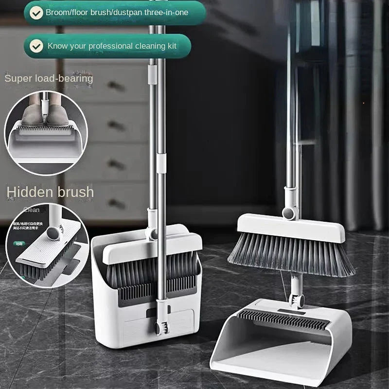 Multifunktionales Besen- und Kehrblech-Set | 3-in-1 Reinigungswerkzeug