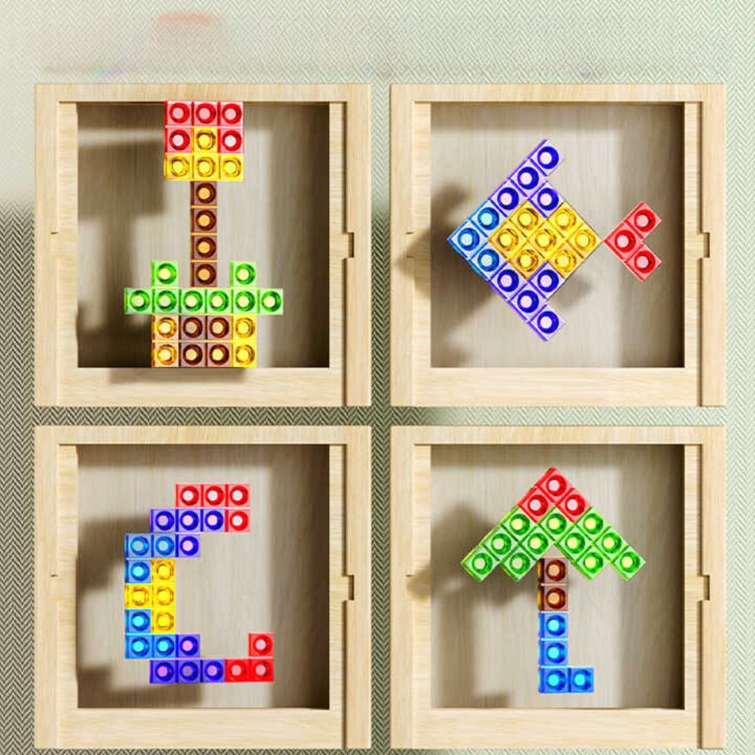 Holz Tetris Puzzle Spiel - Nachhaltig &amp; Farbenfroh