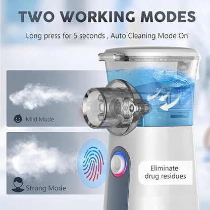 Tragbarer Vernebler für Kinder &amp; Erwachsene – 2 Modi, selbstreinigend, USB- und Batteriebetrieb, leise &amp; kompakt