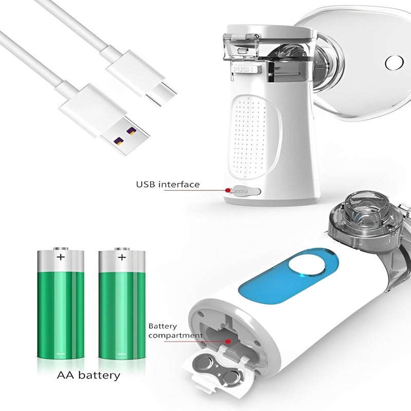 Tragbarer Vernebler für Kinder &amp; Erwachsene – 2 Modi, selbstreinigend, USB- und Batteriebetrieb, leise &amp; kompakt