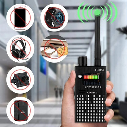 Spiondetektorgerät | RF-Bug-Detektor, versteckte Kamera &amp; GPS-Tracker-Finder mit Laserlinsenschutz - Anti-Spion-Signal-Schutz