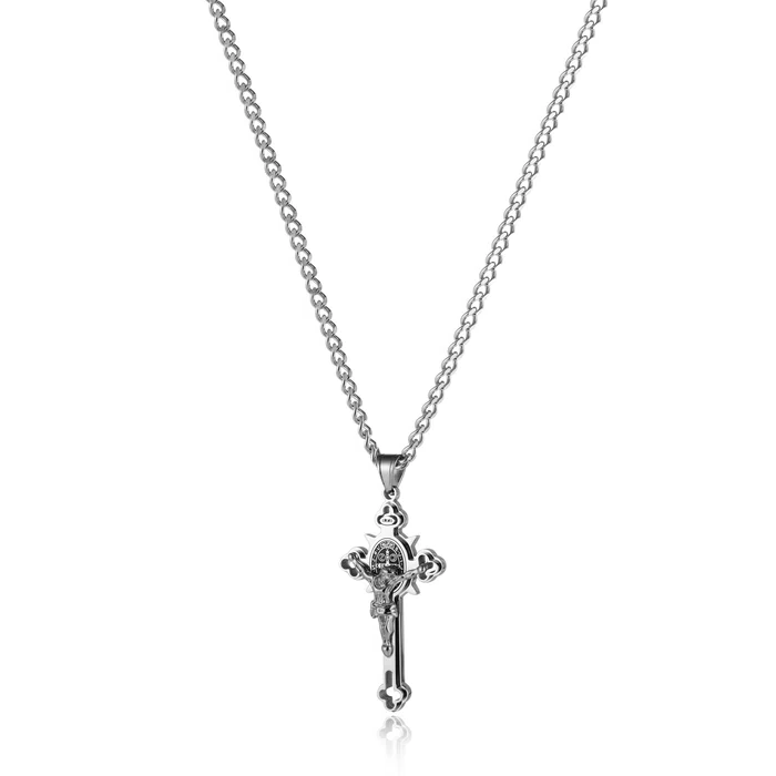 St. Benedikt Kreuz Pendant Halskette