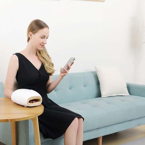 Wiederaufladbarer Elektrischer Handmassager, Handmassagegerät, tragbar, 6 Modi &amp; 2 Heizstufen