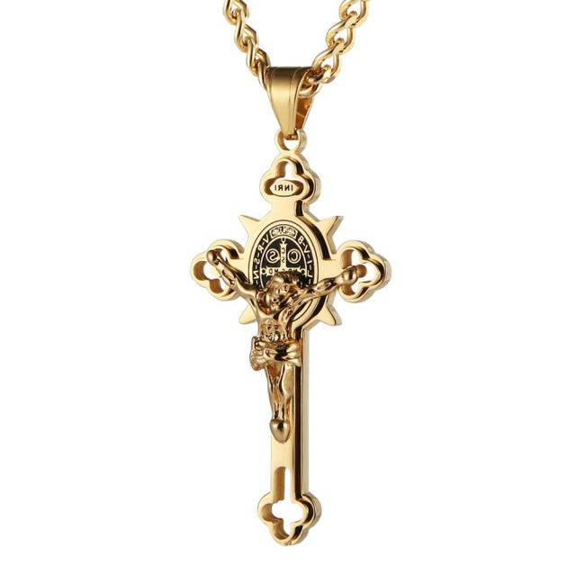 St. Benedikt Kreuz Pendant Halskette