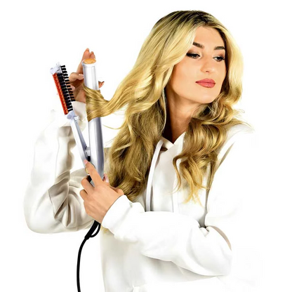 2-in-1-Lockenstab mit rotierendem Eisen