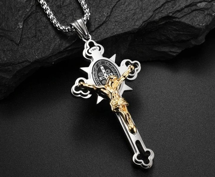 St. Benedikt Kreuz Pendant Halskette