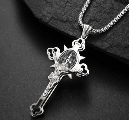 St. Benedikt Kreuz Pendant Halskette