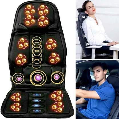 8 Mode Massagesitzauflage mit beheiztem Rücken-Nacken-Kissen für Auto &amp; Zuhause