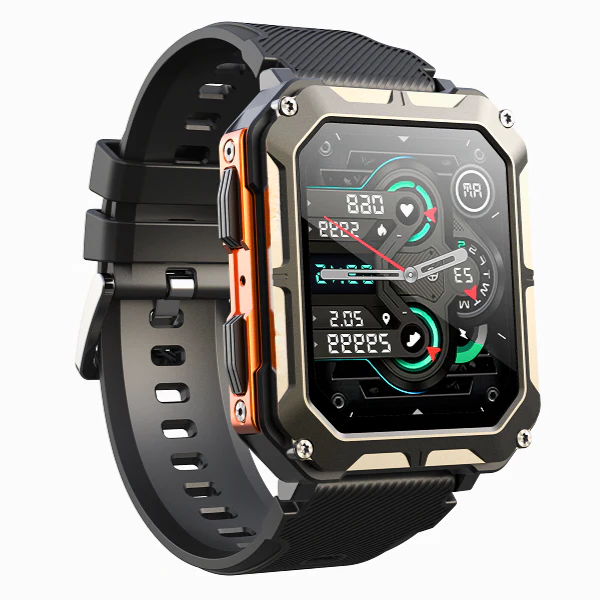 Outdoor Smartwatch Herren robust, wasserdicht IP68, Gorilla Glas kratzfest, Fitnessuhr, 1,8 Zoll