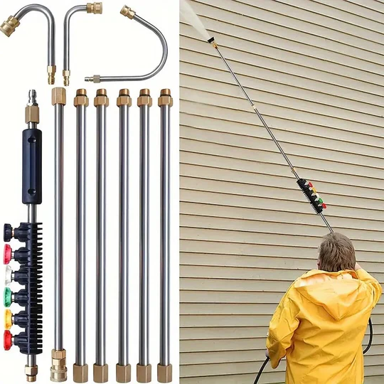 4000 PSI Teleskopische Hochdruckreinigerlanze Set für Dachrinnen- &amp; Dachentwässerung &amp; Wandreinigung
