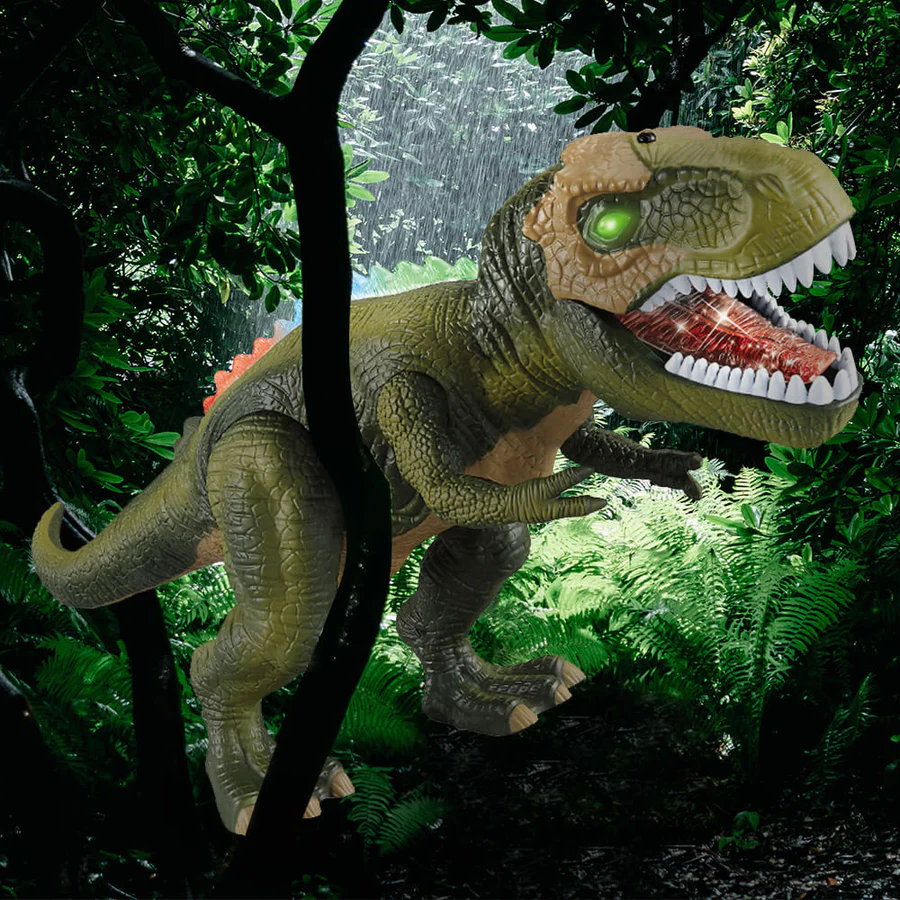 Fernbedienung T-Rex Dinosaurier mit LED-Beleuchtung, gehend &amp; brüllend realistische Dinosaurier-Spielzeuge