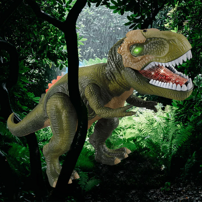 Fernbedienung T-Rex Dinosaurier mit LED-Beleuchtung, gehend &amp; brüllend realistische Dinosaurier-Spielzeuge