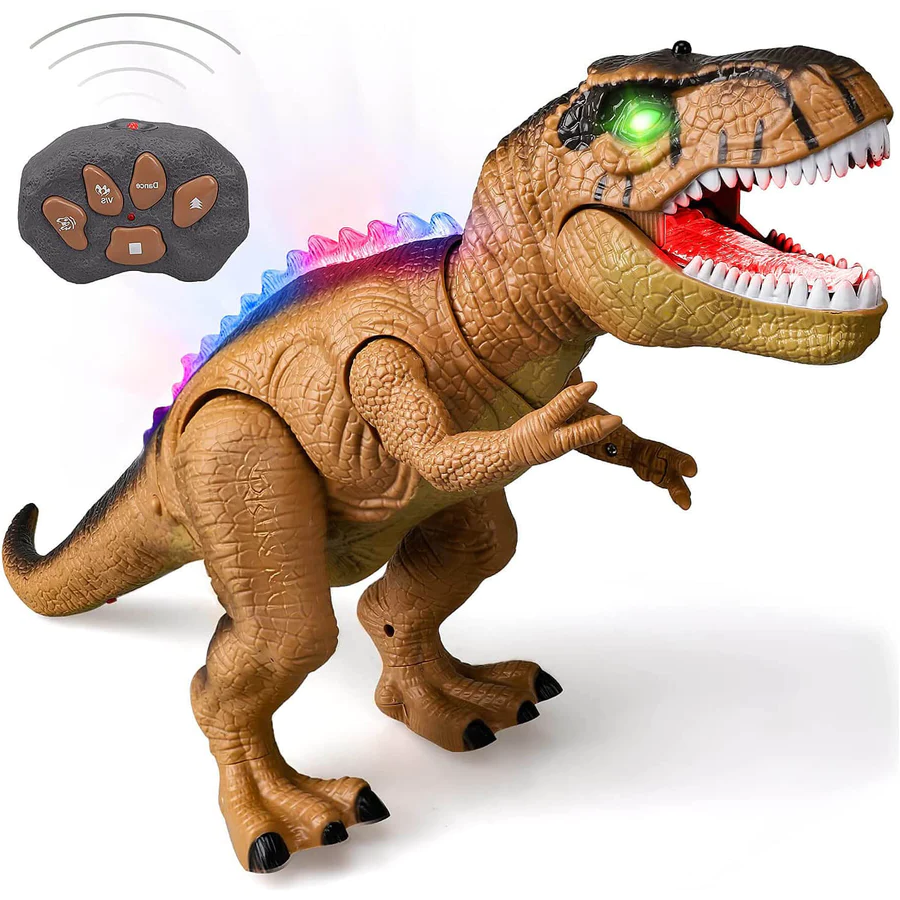 Fernbedienung T-Rex Dinosaurier mit LED-Beleuchtung, gehend &amp; brüllend realistische Dinosaurier-Spielzeuge