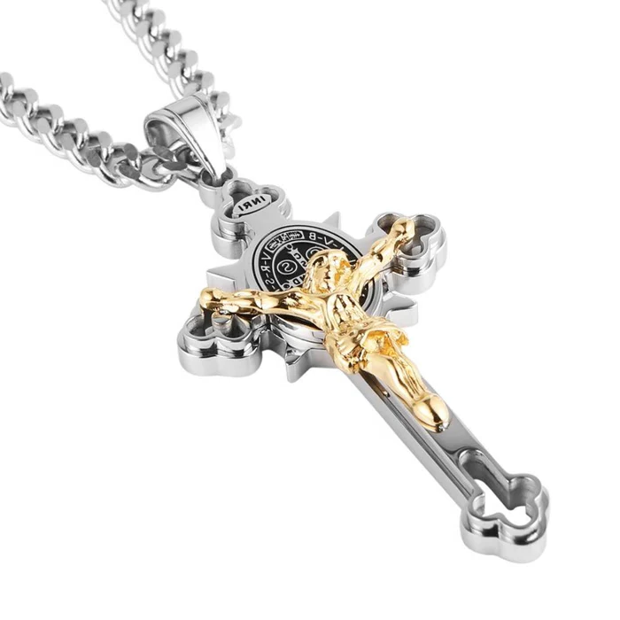 St. Benedikt Kreuz Pendant Halskette