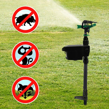 Solarbetriebenes Tiervertreiber mit Bewegungsmelder, Wassersprinkler 2in1 für Garten &amp; Rasen