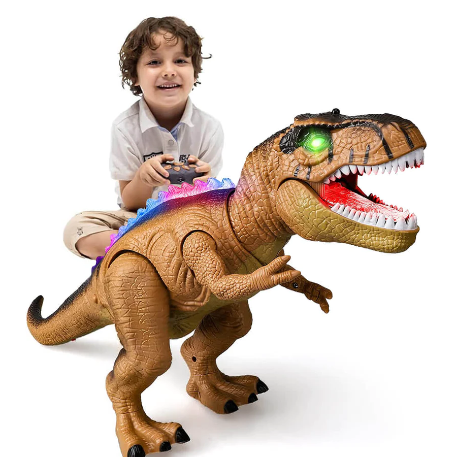 Fernbedienung T-Rex Dinosaurier mit LED-Beleuchtung, gehend &amp; brüllend realistische Dinosaurier-Spielzeuge