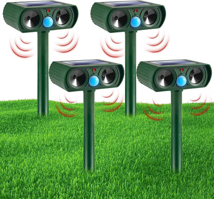 Solarbetriebener und Ultraschall-Tiervertreiber