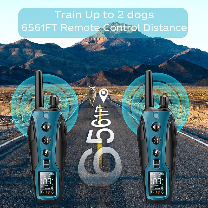 2000-Meter Reichweite Fortschrittliches Funk-Hundetraining Halsband