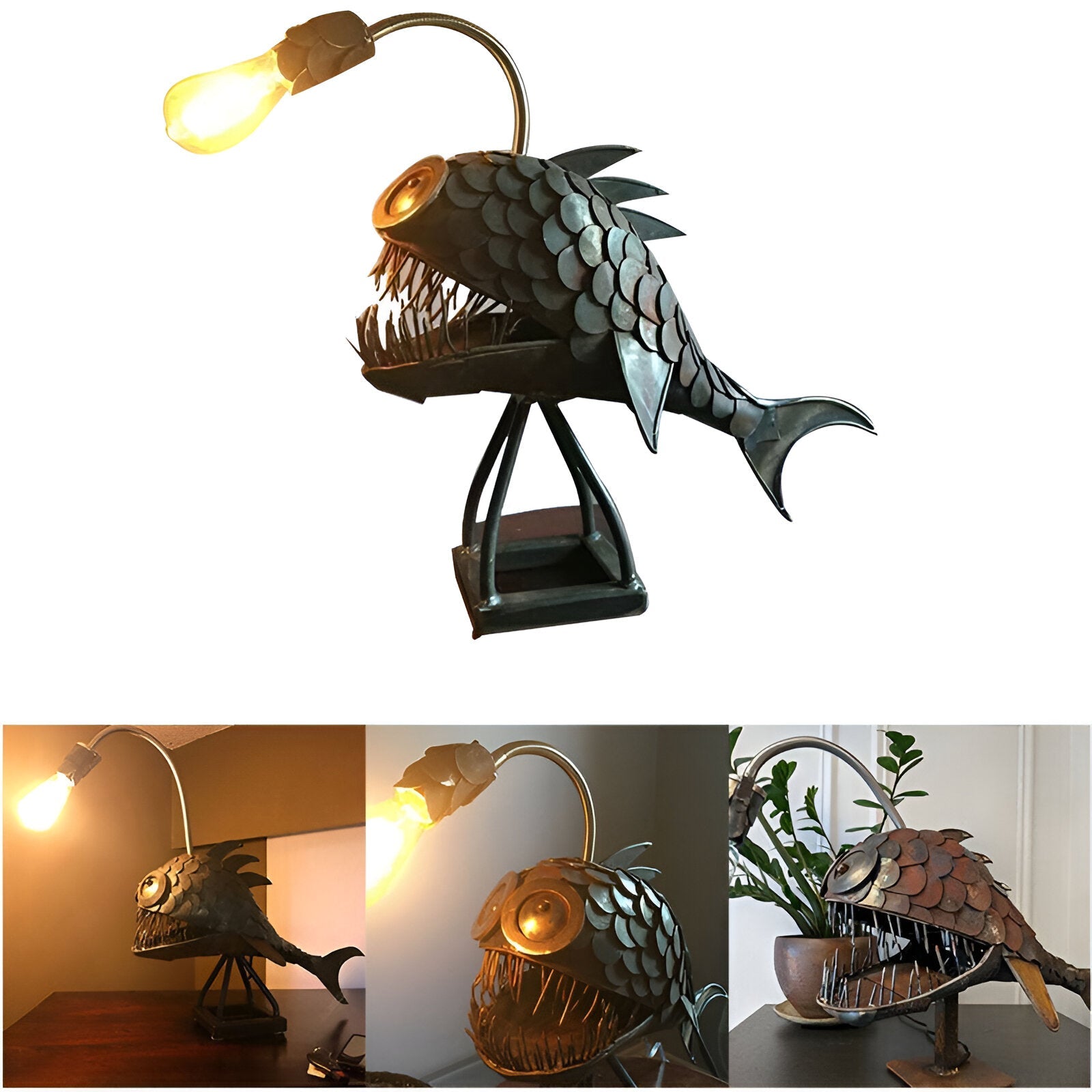 Steampunk Anglerfischlampe – Coole &amp; Ungewöhnliche Stehlampe für Ihr Zuhause