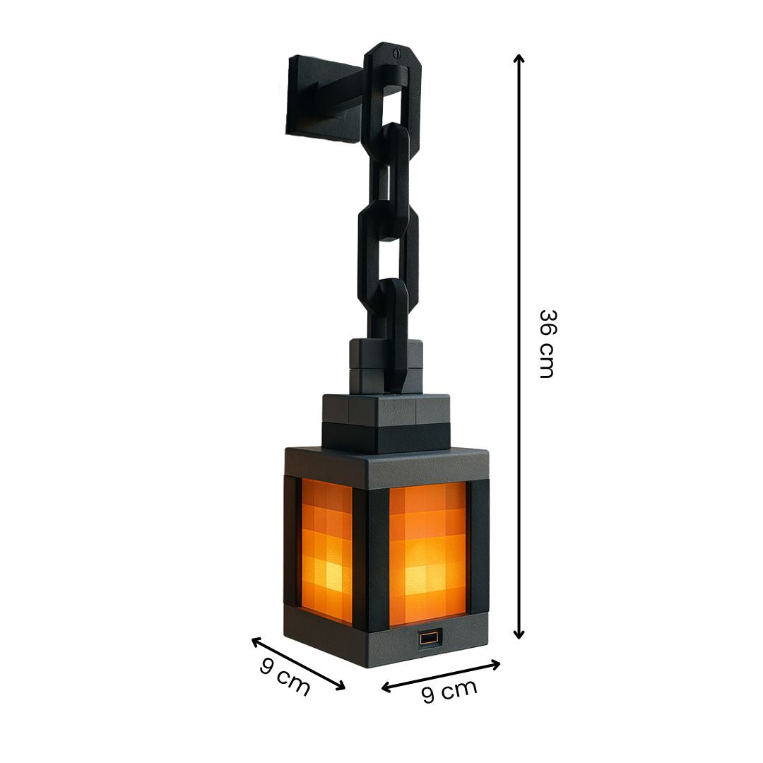 Minecraft Lampe | Kabellose Tischlampe | Nachttischlampe | Wandleuchte Innen | PixelLicht