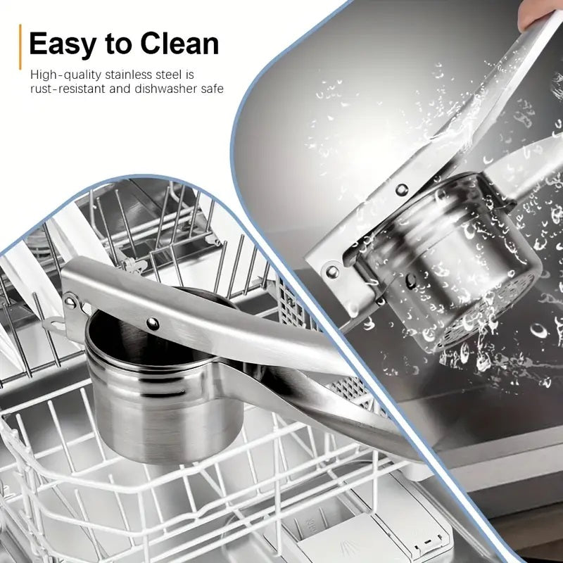 Edelstahl Kartoffelpresser mit 3 austauschbaren Scheiben