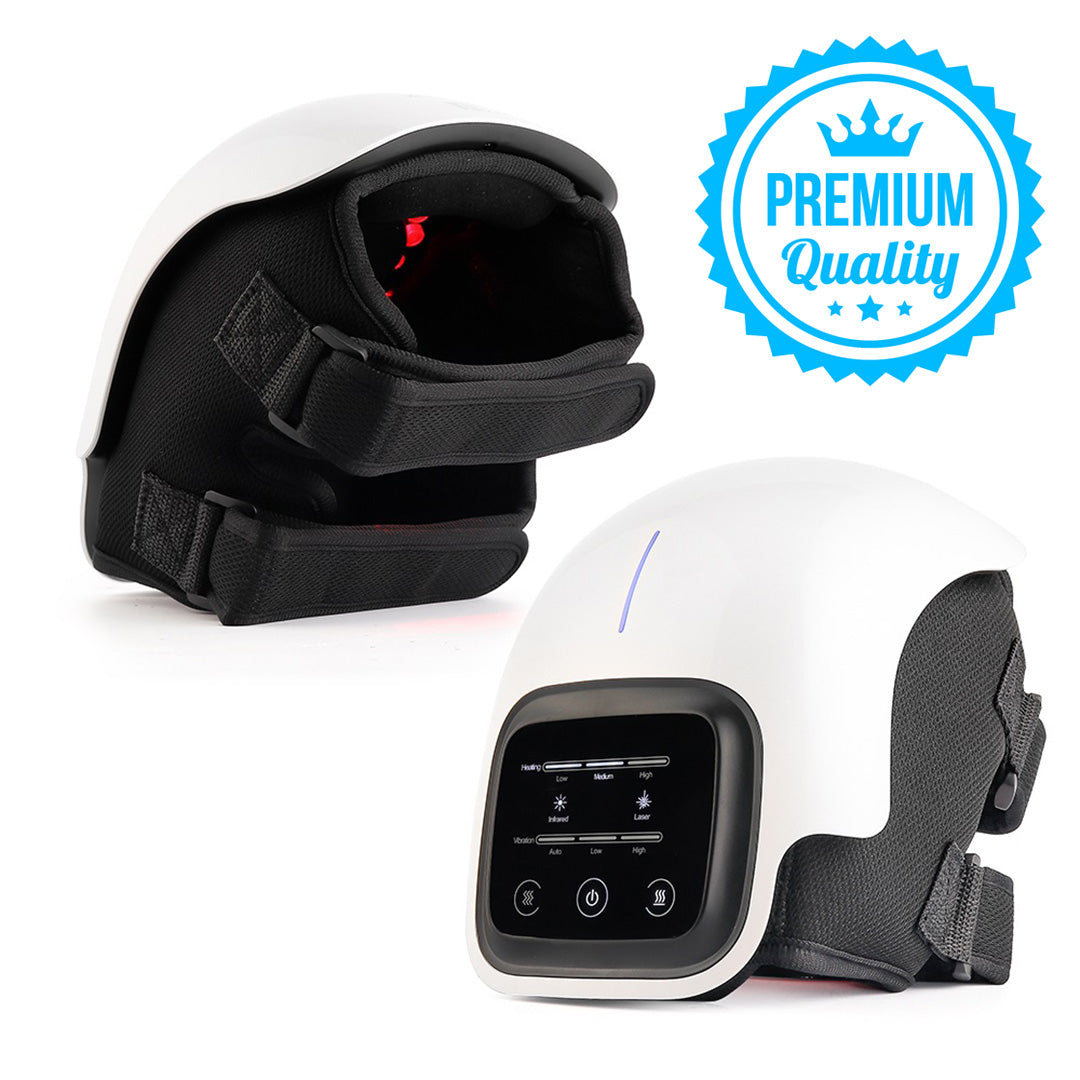 Tragbares Knie-Massagegerät mit Vibrationsmassage, Wärme, Rotlicht &amp; Lasertherapie – Schnelle Schmerzlinderung &amp; Verbesserte Mobilität