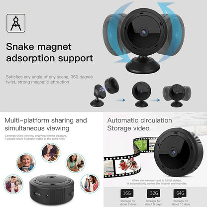 Mini-WiFi-Kamera 1080P HD – Nachtsicht IR &amp; Haussicherheit